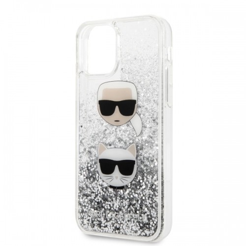 Karl Lagerfeld KLHCN61KCGLSL iPhone 11 6,1" | Xr hardcase srebrny|silver Glitter Karl&Choupette image 5