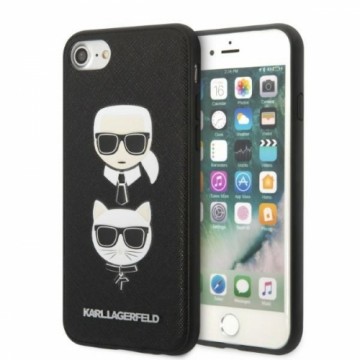 Karl Lagerfeld KLHCI8SAKICKCBK iPhone 7|8 | SE 2020 | SE 2022 czarny|black hardcase Saffiano Karl&Choupette Head