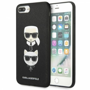 Karl Lagerfeld KLHCI8LSAKICKCBK iPhone 7 Plus | 8 Plus czarny|black hardcase Saffiano Karl&Choupette Head