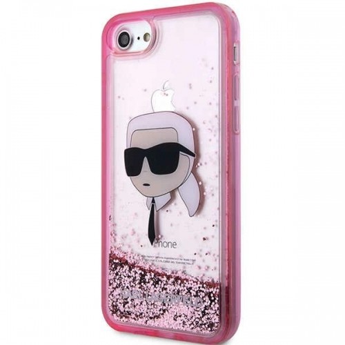 Karl Lagerfeld KLHCI8LNKHCP iPhone 7|8| SE 2020 | SE 2022 różowy|pink hardcase Glitter Karl Head image 2