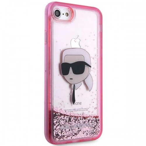 Karl Lagerfeld KLHCI8LNKHCP iPhone 7|8| SE 2020 | SE 2022 różowy|pink hardcase Glitter Karl Head image 4