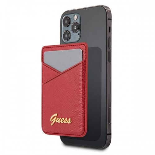 Guess Wallet Card Slot GUWMSSASLRE MagSafe Saffiano czerwony|red image 1