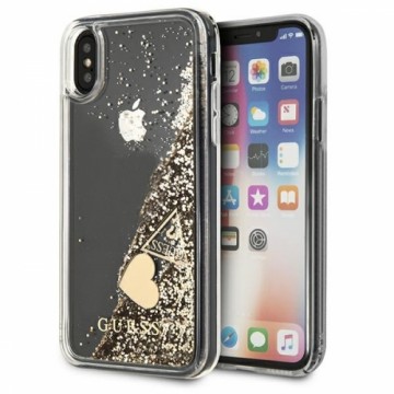 Guess GUOHCPXGLHFLGO iPhone X|Xs gold|złoty hard case Glitter Charms