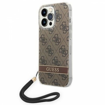 Guess GUOHCP14XH4STW iPhone 14 Pro Max 6,7" brązowy|brown hardcase 4G Print Strap