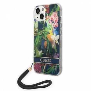 Guess GUOHCP14SHFLSB iPhone 14 6,1" niebieski|blue hardcase Flower Strap