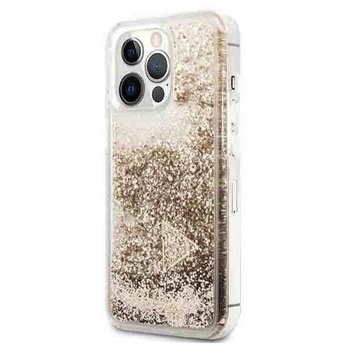 Guess GUOHCP14LGLHFLGO iPhone 14 Pro 6,1" złoty|gold hardcase Glitter Charms image 2