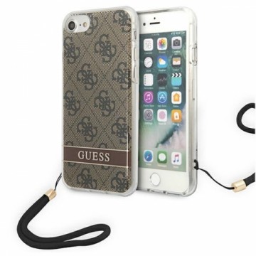 Guess GUOHCI8H4STW iPhone SE 2022 | SE 2020 | 7| 8 brązowy|brown hardcase 4G Print Strap