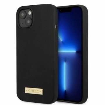 Guess GUHMP13SSPLK iPhone 13 mini 5,4" czarny|black hard case Silicone Logo Plate MagSafe