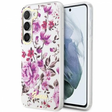 Guess GUHCS23MHCFWST S23+ S916 biały|white hardcase Flower Collection