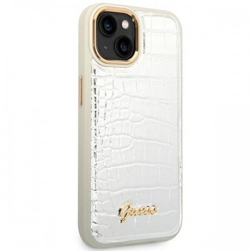 Guess GUHCP14MHGCRHS iPhone 14 Plus 6,7" srebrny|silver hardcase Croco Collection image 4