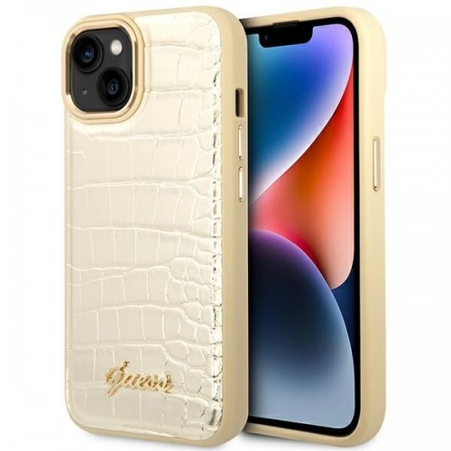 Guess GUHCP14MHGCRHD iPhone 14 Plus 6,7" złoty|gold hardcase Croco Collection image 1