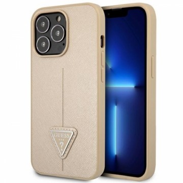 Guess GUHCP14LPSATLE iPhone 14 Pro 6,1" beżowy|beige hardcase SaffianoTriangle Logo