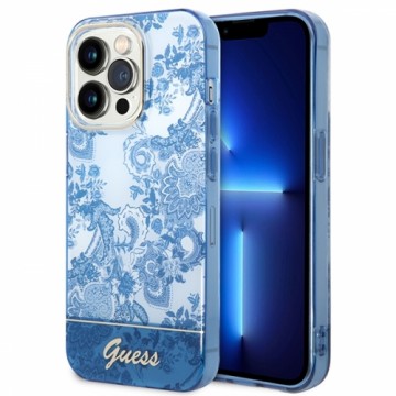 Guess GUHCP14LHGPLHB iPhone 14 Pro 6,1" niebieski|blue hardcase Porcelain Collection