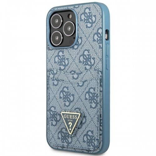 Guess GUHCP13XP4TPB iPhone 13 Pro Max 6,7" niebieski|blue hardcase 4G Triangle Logo Cardslot image 2
