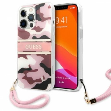 Guess GUHCP13XKCABPI iPhone 13 Pro Max 6,7" różowy|pink hardcase Camo Strap Collection
