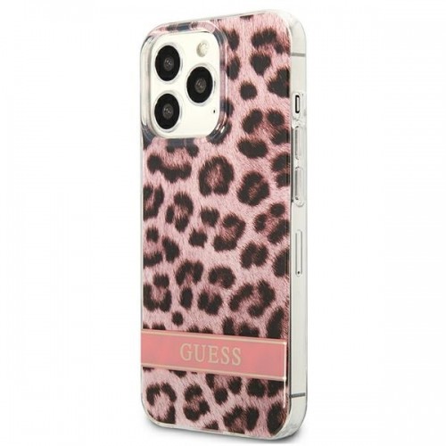 Guess GUHCP13XHSLEOP iPhone 13 Pro Max 6,7" różowy|pink hardcase Leopard image 2