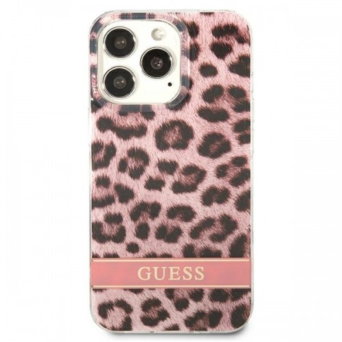 Guess GUHCP13XHSLEOP iPhone 13 Pro Max 6,7" różowy|pink hardcase Leopard image 3