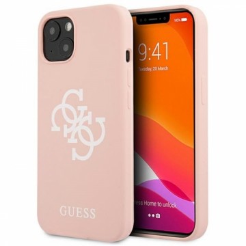 Guess GUHCP13SLS4GWPI iPhone 13 mini 5,4" różowy|pink hard case Silicone 4G Logo