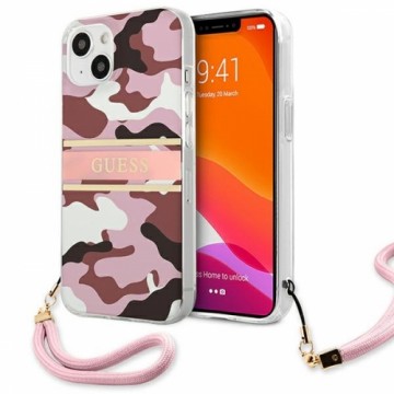 Guess GUHCP13SKCABPI iPhone 13 mini 5,4" różowy|pink hardcase Camo Strap Collection