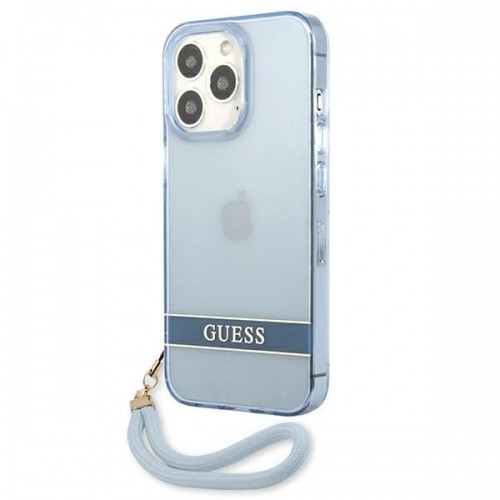 Guess GUHCP13LHTSGSB iPhone 13 Pro | 13 6,1" niebieski|blue hardcase Translucent Stap image 2