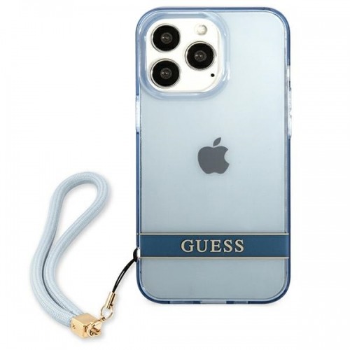 Guess GUHCP13LHTSGSB iPhone 13 Pro | 13 6,1" niebieski|blue hardcase Translucent Stap image 3