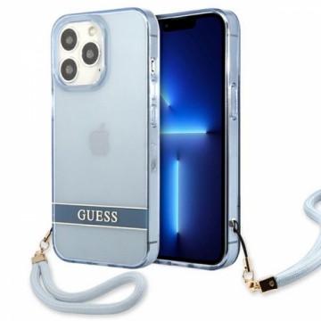 Guess GUHCP13LHTSGSB iPhone 13 Pro | 13 6,1" niebieski|blue hardcase Translucent Stap