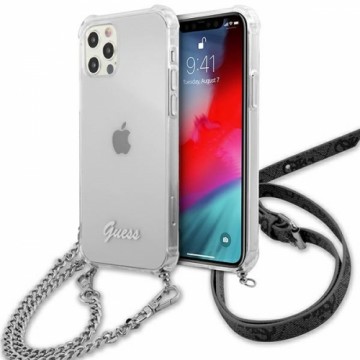 Guess GUHCP12MKC4GSSI iPhone 12|12 Pro 6,1" Transparent hardcase 4G Silver Chain
