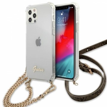 Guess GUHCP12MKC4GSGO iPhone 12|12 Pro 6,1" Transparent hardcase 4G Gold Chain