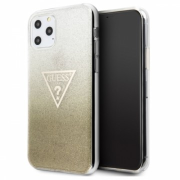 Guess GUHCN65SGTLGO iPhone 11 Pro Max złoty|gold hard case Glitter Triangle