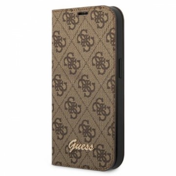 Guess GUBKP14MHG4SHW iPhone 14 Plus 6,7" brązowy|brown book 4G Vintage Gold Logo
