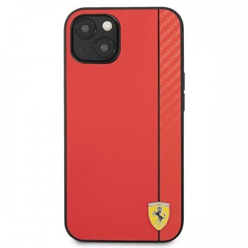 Ferrari FESAXHCP13MRE iPhone 13 6,1" czerwony|red hardcase On Track Carbon Stripe image 3