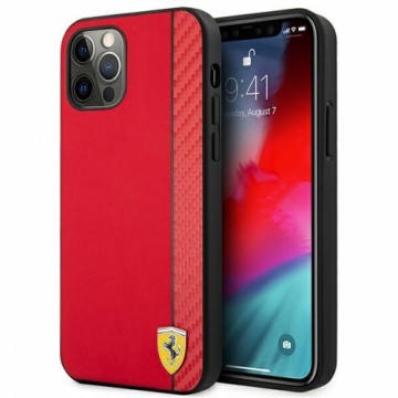 Ferrari FESAXHCP12MRE iPhone 12|12 Pro 6,1" czerwony|red hardcase On Track Carbon Stripe