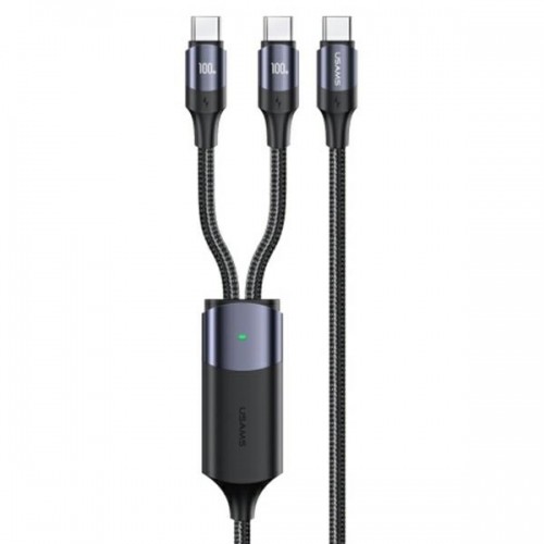 USAMS Kabel U71 2xUSB-C na USB-C 1,2m 100W PD Fast Charge czarny|black SJ551USB01 (US-SJ551) image 1