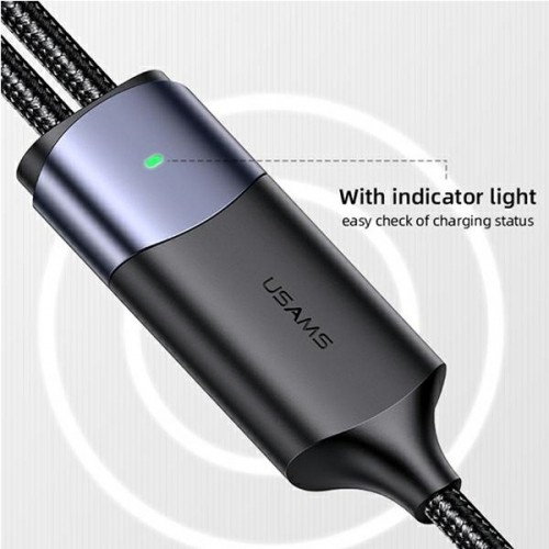 USAMS Kabel U71 2xUSB-C na USB-C 1,2m 100W PD Fast Charge czarny|black SJ551USB01 (US-SJ551) image 2