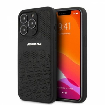 Mercedes AMG AMHCP13LOSDBK iPhone 13 Pro | 13 6,1" czarny|black hardcase Leather Curved Lines