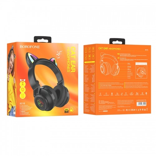 OEM Borofone Headphones BO18 Cat Ear bluetooth black image 4