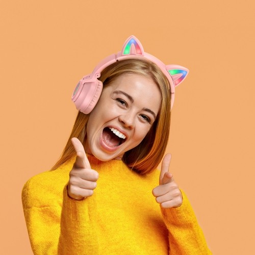 OEM Borofone Headphones BO18 Cat Ear bluetooth pink image 3