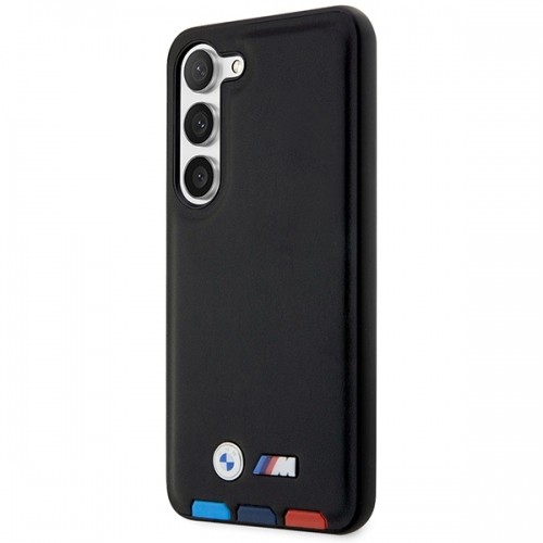 Original Case BMW Leather Stamp Tricolor BMHCS23S22PTDK for Samsung Galaxy S23 Black image 2