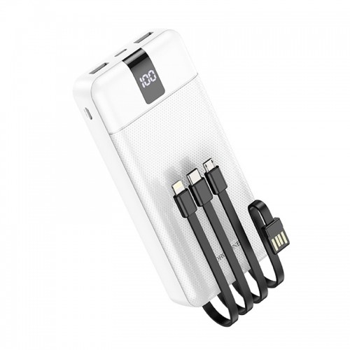 OEM Borofone Power Bank 20000mAh BJ20A Mobile - 2xUSB - with 3 in 1 Micro USB, Type C, Lightning cable white image 1