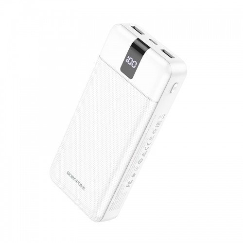 OEM Borofone Power Bank 20000mAh BJ20A Mobile - 2xUSB - with 3 in 1 Micro USB, Type C, Lightning cable white image 2
