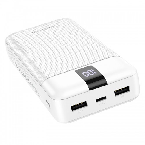 OEM Borofone Power Bank 20000mAh BJ20A Mobile - 2xUSB - with 3 in 1 Micro USB, Type C, Lightning cable white image 3