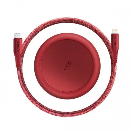 UNIQ kabel MFI Halo USB-C-Lightning 18W nylonowy zwijany 1,2m czerwony|carmine red image 3