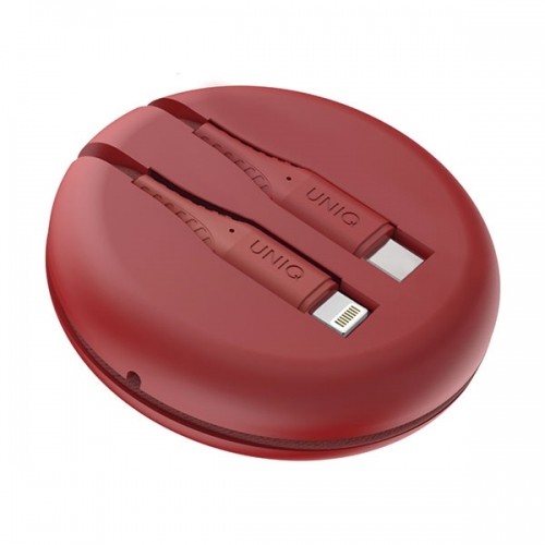 UNIQ kabel MFI Halo USB-C-Lightning 18W nylonowy zwijany 1,2m czerwony|carmine red image 4