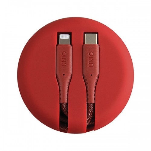 UNIQ kabel MFI Halo USB-C-Lightning 18W nylonowy zwijany 1,2m czerwony|carmine red image 5