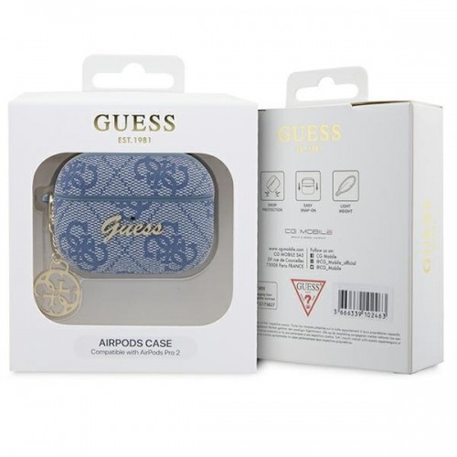 Guess GUAP2G4GSMB AirPods Pro 2 cover blue|blue 4G Charm Collection image 4