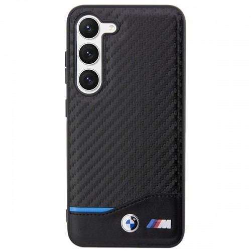 BMW M PU Carbon Blue Line Case for Samsung Galaxy S23+ Black image 3