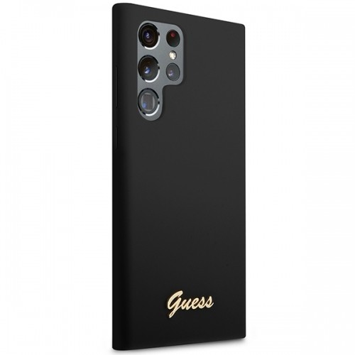 Guess Liquid Silicone Metal Logo Case for Samsung Galaxy S23 Ultra Black image 4