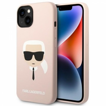 Karl Lagerfeld MagSafe Compatible Case Liquid Silicone Karl Head for iPhone 14 Pink