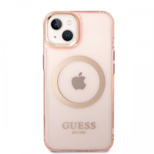 Guess Translucent MagSafe Compatible Case for iPhone 14 Pink image 3