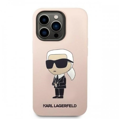 Karl Lagerfeld Liquid Silicone Ikonik NFT Case for iPhone 14 Pro Pink image 3